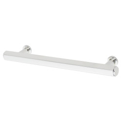 Alexander & Wilks Vesper Hex 14mm T-Bar Cabinet Pull Handle - 128mm Centres - Polished Chrome