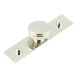 Hoxton by Frelan Cropley Stepped Round Cabinet Knob on Plain Backplate - 40mm Diameter - Polished Nickel