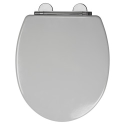 Croydex Lugano Flexi-Fix Soft Close Wooden Toilet Seat - Grey