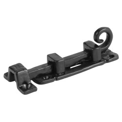 Olde Forge Curly Tail Straight Barrel Bolt - 85 x 25mm - Antique Black Iron