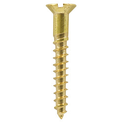 TIMCO Slotted Countersunk Wood Screws - 6 x 3/4" - Solid Brass - Pack of 200