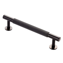 Carlisle Brass 12.5mm Lines T-Bar Cabinet Pull Handle - 128mm Centres - Matt Black