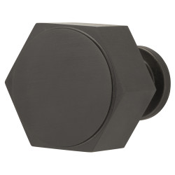 Alexander & Wilks Vesper Hex Cabinet Knob - 33mm Diameter - Dark Bronze