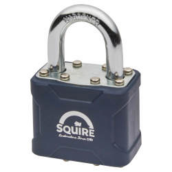 Squire Stronglock Laminated Steel Open Shackle Padlock - 44mm Body - 20 x 20mm Shackle - Blue