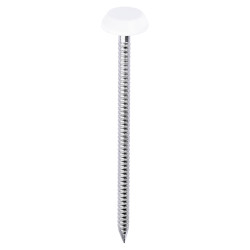 TIMCO Polymer Headed Nails - 65mm Length - White - Pack of 100