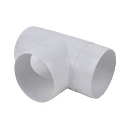 Manrose Plastic Tee Piece Pipe Connector - 4"/100mm - White