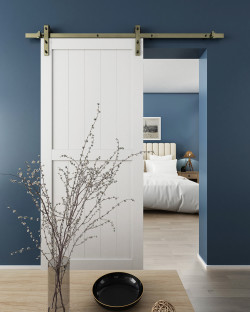 Klug Barn Strap Soft Open/Close Sliding Door Gear - 2000mm Track - 60-80kg Max Door - Antique Brass