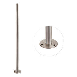 SWR Balustrade Base Plate & Floor Post - 1100mm Length - 304 Brushed Satin Stainless Steel