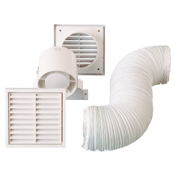 Everything Ventilation Aquila Air EVEAQA100T001 Bathroom Shower Extractor Fan Kit & Timer - White