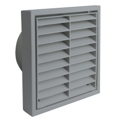 Manrose Plastic Fixed Blade Wall Grille with Anti-Insect Net Inlet - 4"/100mm - Grey