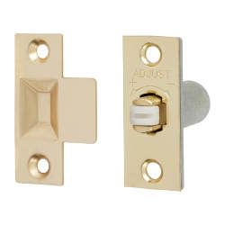 Adjustable Roller Catch - 24 x 59mm Faceplate - Polished Brass - Pack of 5