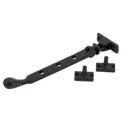 Olde Forge Bulb End Casement Window Stay - 8"/200mm Length - Antique Black Iron
