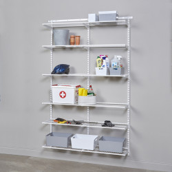 elfa Wardrobe & Storage Starter Kit - 2 Bay, 12 Ventilated Wire Shelf -1248 x 2140 x 320mm - White