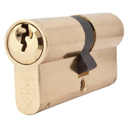 Yale 1 Star 6 Pin Kitemarked 70mm Euro Double Cylinder - 35 + 35mm - Pol Brass - Keyed to Differ