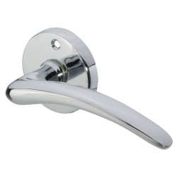 Carlisle Brass Polished Chrome Victorian Door Handles on Round Rose - Wing Range