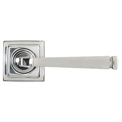 From The Anvil Polished Stainless Steel Door Handles on Square Rose - Avon Range
