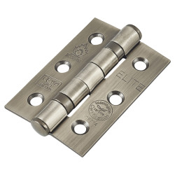 Twin Ball Bearing Grade 7 Butt Fire Door Hinge - 76 x 51 x 2mm - Antique Brass - Pair