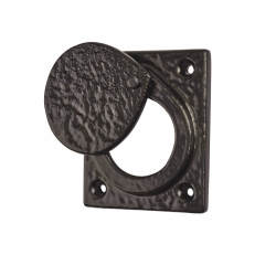 Elan Covered Square Escutcheon - 67 x 58mm - Round - Metalized Antique Black Iron