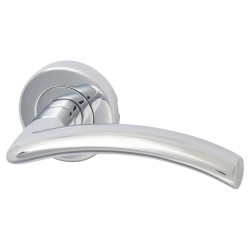 Heritage Brass by M Marcus Polished Chrome Door Handles on Round Rose - Centaur Range