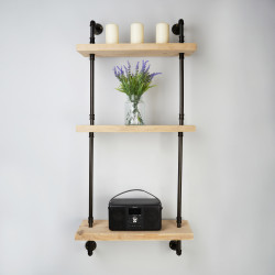 Altro 3/4" 3 Tier Drill Through Pipe Shelf Kit - Black