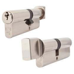 Touchpoint 5 Pin 90mm Euro Thumbturn Cylinder - 40mm Turn + 50mm - Pol Nickel - Keyed to Differ