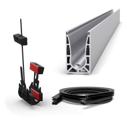 Bohle VetroMount Base Rail with 17.5mm Fitting Kit - 2500mm Length - Aluminium