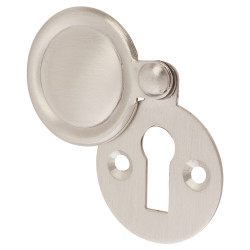 Hampstead Victorian Covered Escutcheon - 32mm Diameter - Keyhole - Satin Nickel