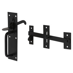 Light Duty Suffolk Gate Thumb Latch - 178 x 44mm - Black Japanned