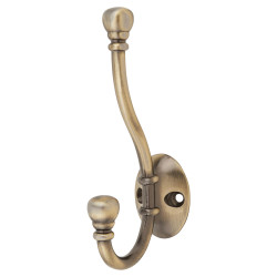 Altro Diecast Ball End Single Hat & Coat Hook - 130 x 35mm - Antique Brass