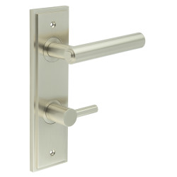 Burlington by Frelan Satin Nickel Fire Rated DIN Bathroom Door Handles - Richmond - Inner 3 - 200 x 55mm