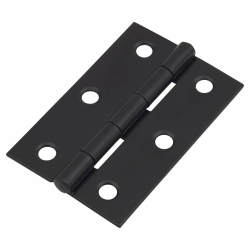Butt Door Hinge - 76 x 51 x 1.6mm - Black Epoxy Coated - Pair