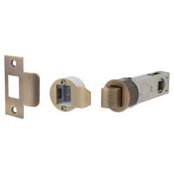 Altro Quick Latch Passage Tubular Latch - 71mm Case - 57mm Backset - Round - Antique Brass