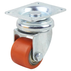 Coldene Super Low Level and High Load Castor - Swivel - 120kg Max Weight - 35mm Diameter - Red