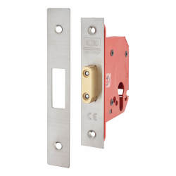 UNION 21EUS StrongBOLT Euro Profile Deadlock - 81mm Case - 57mm Backset - Satin Stainless Steel