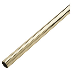 Altro 25mm Round Steel Hanging Rail Tube - 1829mm Length - Polished Brass