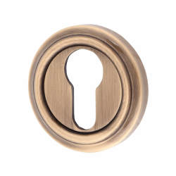 Jedo Parisian Escutcheon - 53mm Diameter - Euro - Antique Brass