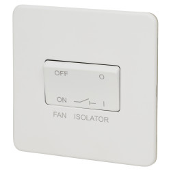 Knightsbridge 10AX 1 Gang Triple Pole Fan Isolator Switch - Matt White