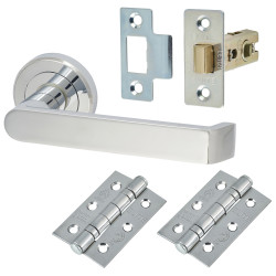 Serozzetta by Carlisle Brass Polished Chrome Latch Door Handles on Rose Pack - Concept Range