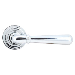From The Anvil Polished Chrome Door Handles on Round Art Deco Rose - Newbury Range