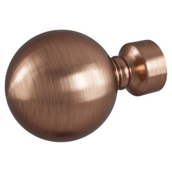 Rothley 25mm Solid Ball Curtain Pole Finial - Antique Copper - Pack of 2