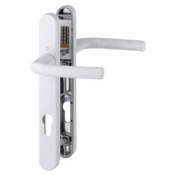 Hoppe Birmingham 1117/3811N uPVC Multipoint Door Handle - Short Plate - 92mm c/c - 44mm door - White