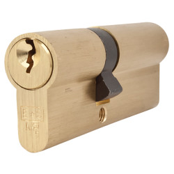 Touchpoint 5 Pin 85mm Euro Double Cylinder - 35 + 50mm - Polished Brass - Keyed to Differ