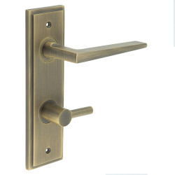 Burlington by Frelan Antique Brass Fire Rated DIN Bathroom Door Handles - Mayfair - Inner 3 - 200 x 55mm
