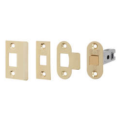 Touchpoint Contract Bolt Through Tubular Latch - 76mm Case - 56mm Backset - Radius - Polished Brass