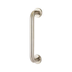 Hampstead 22mm D-Bar Door Pull Handle on Rose - Bolt Fix - 250mm Centres - Satin Stainless Steel
