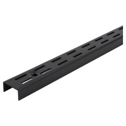 Rothley Twin Slot Shelf Wall Upright - 1200mm Length - Matt Black