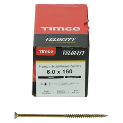 TIMCO Velocity Pozi Countersunk Wood Screws - 6.0 x 150mm - Yellow Zinc - Pack of 100