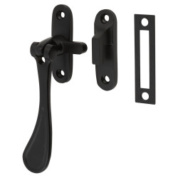 Carlisle Brass Victorian Mortice & Hook Plate Casement Window Fastener - Reversible - Matt Black