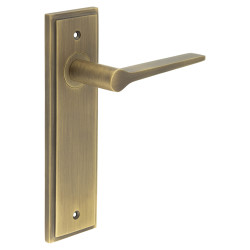 Burlington by Frelan Antique Brass Fire Rated Latch Door Handles - Knightsbridge - 200 x 55mm