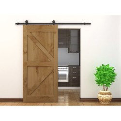 Klug Barn Strap Soft Open/Close Sliding Door Gear - Top Mounted - 40-60kg Max Door Weight - Black